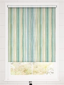 Oasis Stripe Aqua Blue Roller Blind thumbnail image