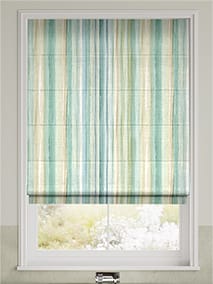 Oasis Stripe Aqua Blue Roman Blind thumbnail image