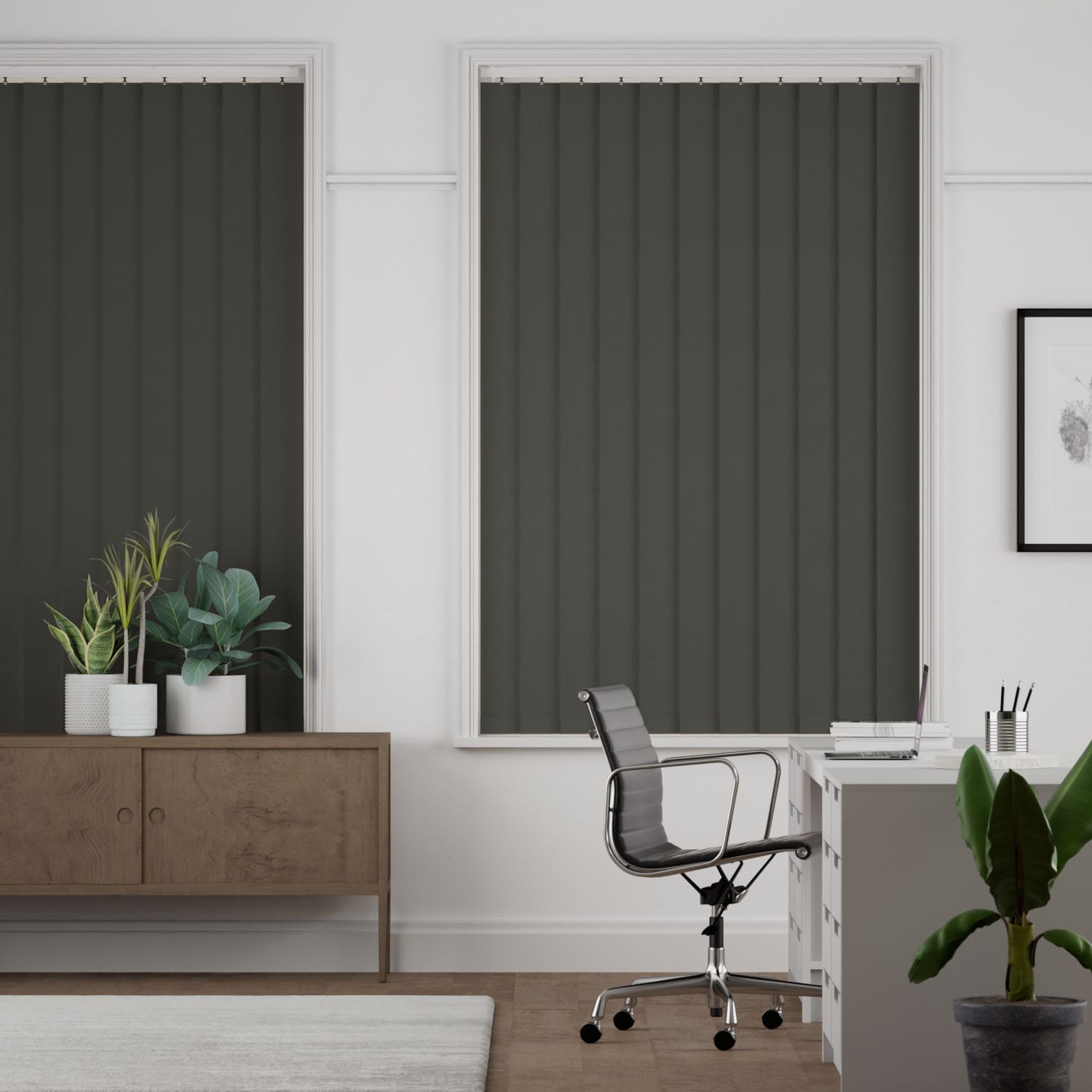 Obscura Blackout Slate Grey Vertical Blind - 127mm Slat