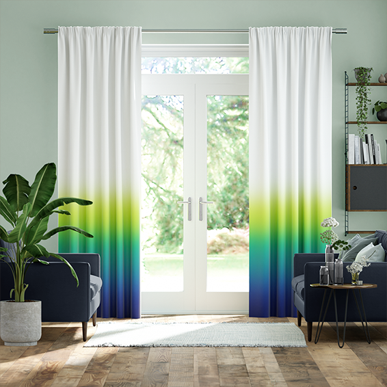 Ombre Navy Emerald  Curtains