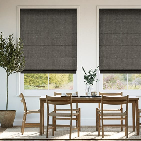 Paleo Linen Graphite Roman Blind