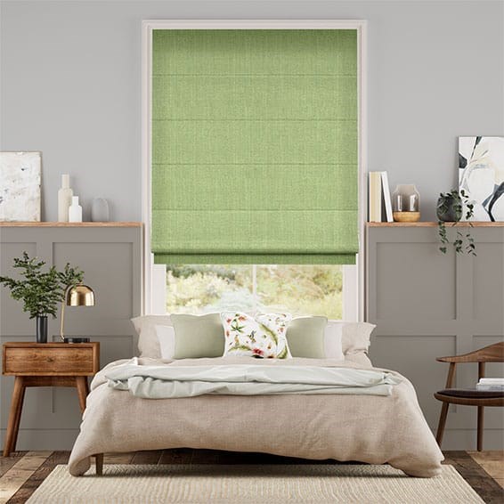 Paleo Linen Spring Green Roman Blind