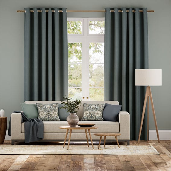 Paleo Linen Winter Blue  Curtains