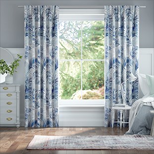 Palm Leaf Blue Curtains thumbnail image