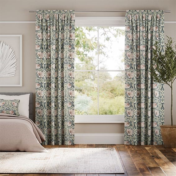 Palm Leaf Natural Grey Curtains