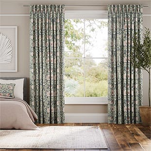 Palm Leaf Natural Grey Curtains thumbnail image