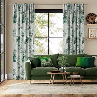 Palm Leaf Sage Green Curtains thumbnail image