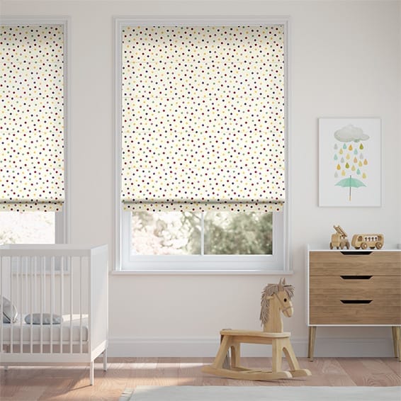 Polka Dot Purple Roman Blind