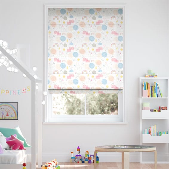 Prancing Unicorns Pink Roman Blind