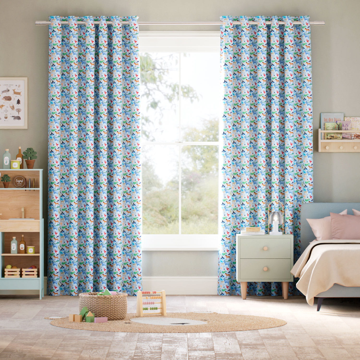 Quey Two Cornflower Curtains