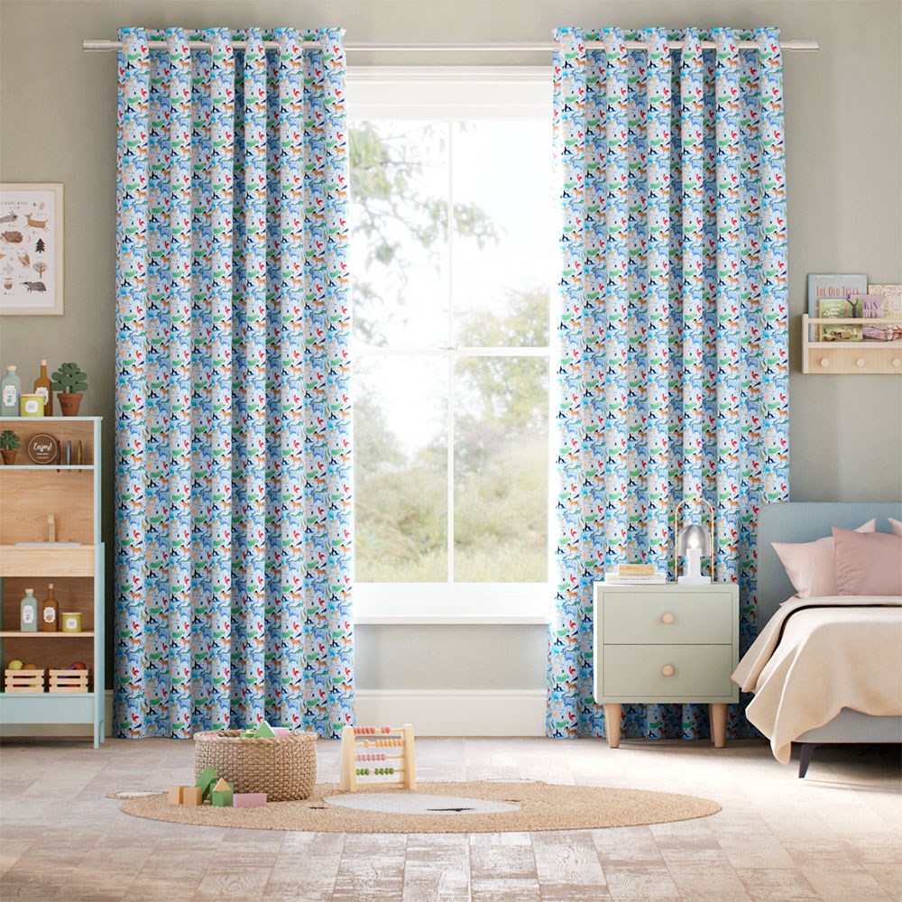 Quey Two Cornflower Curtains thumbnail image