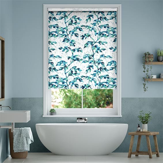 Rainforest Teal Roller Blind