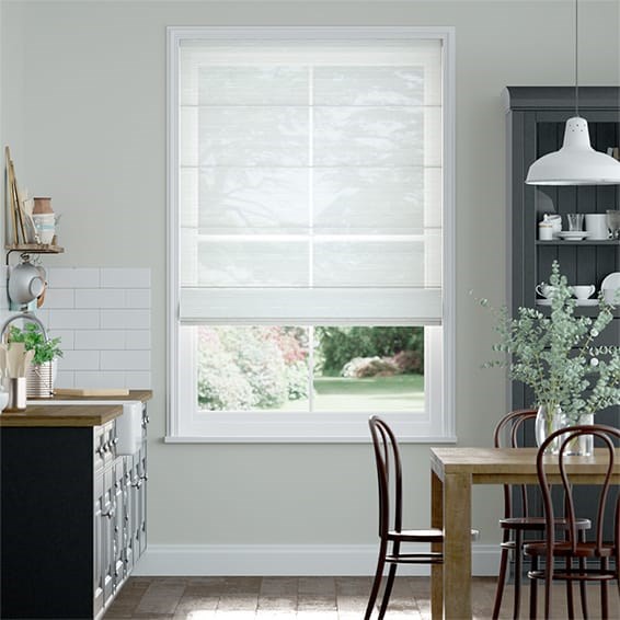 Rhythm Sheer Arctic White Roman Blind