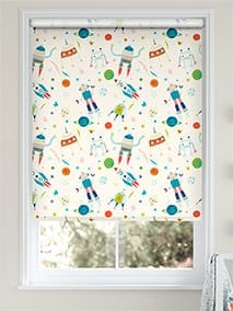 Robbie Robonaut Blackout Moon White Roller Blind thumbnail image