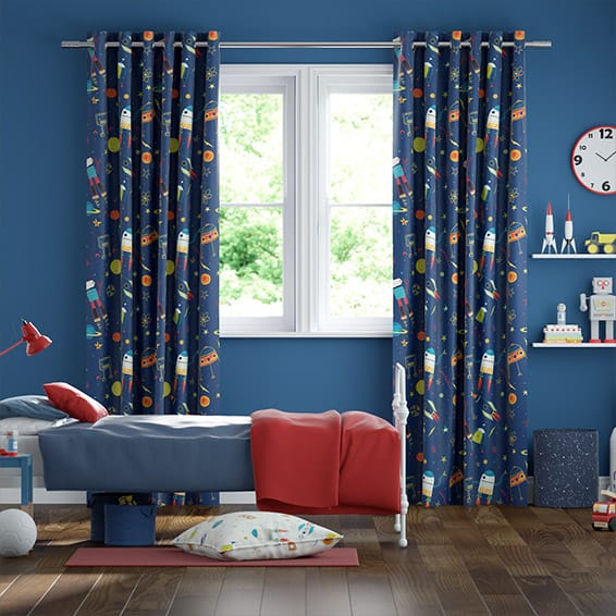 Robbie Robonaut Space Blue Curtains