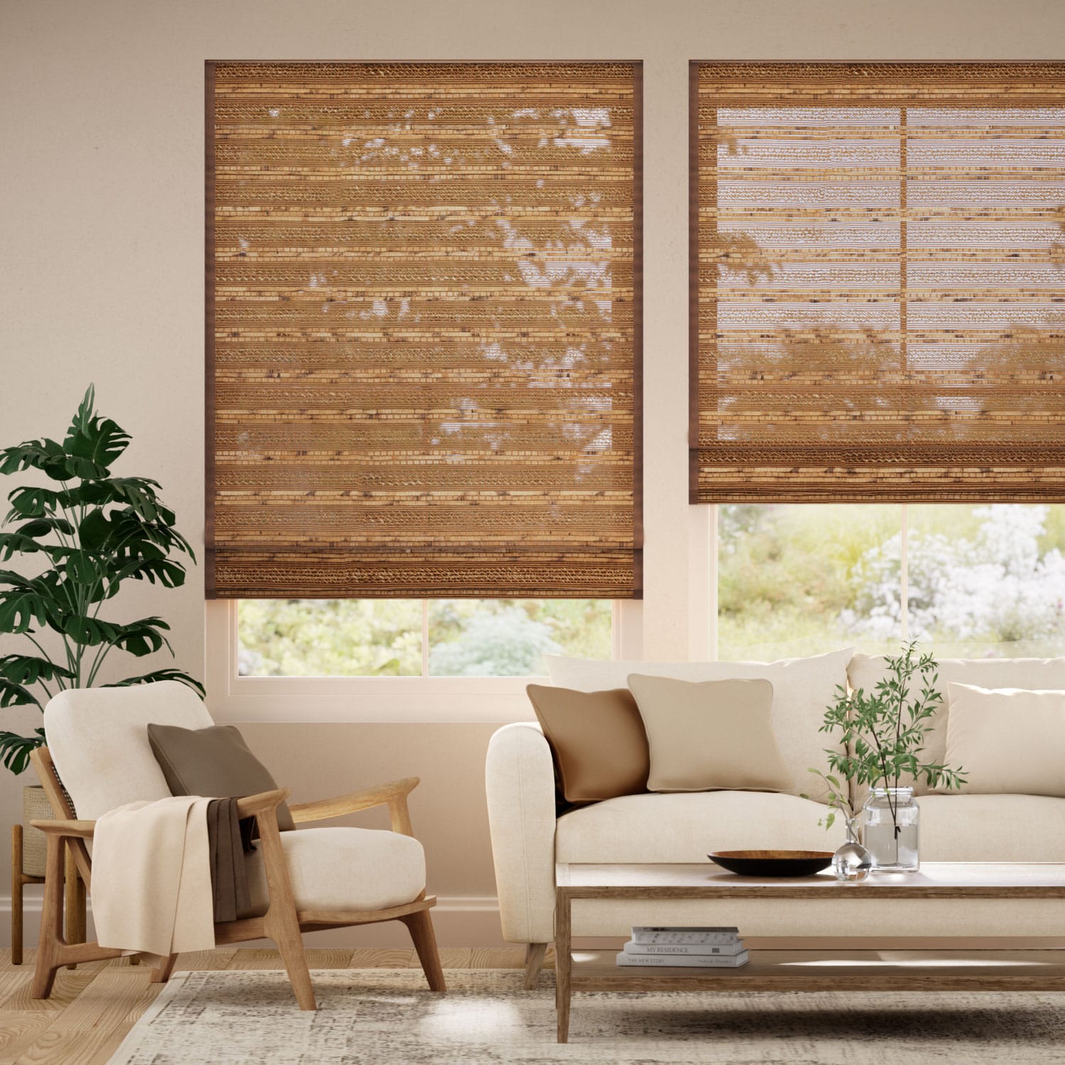 Rosario Chestnut & Demerara Roman Blind