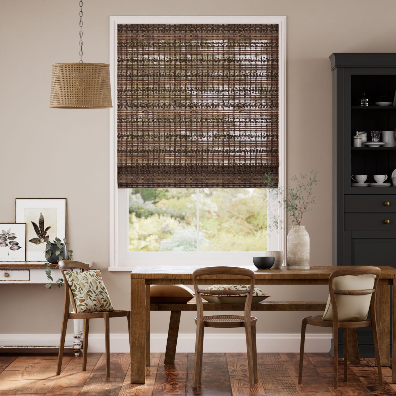 Rosario Walnut Roman Blind