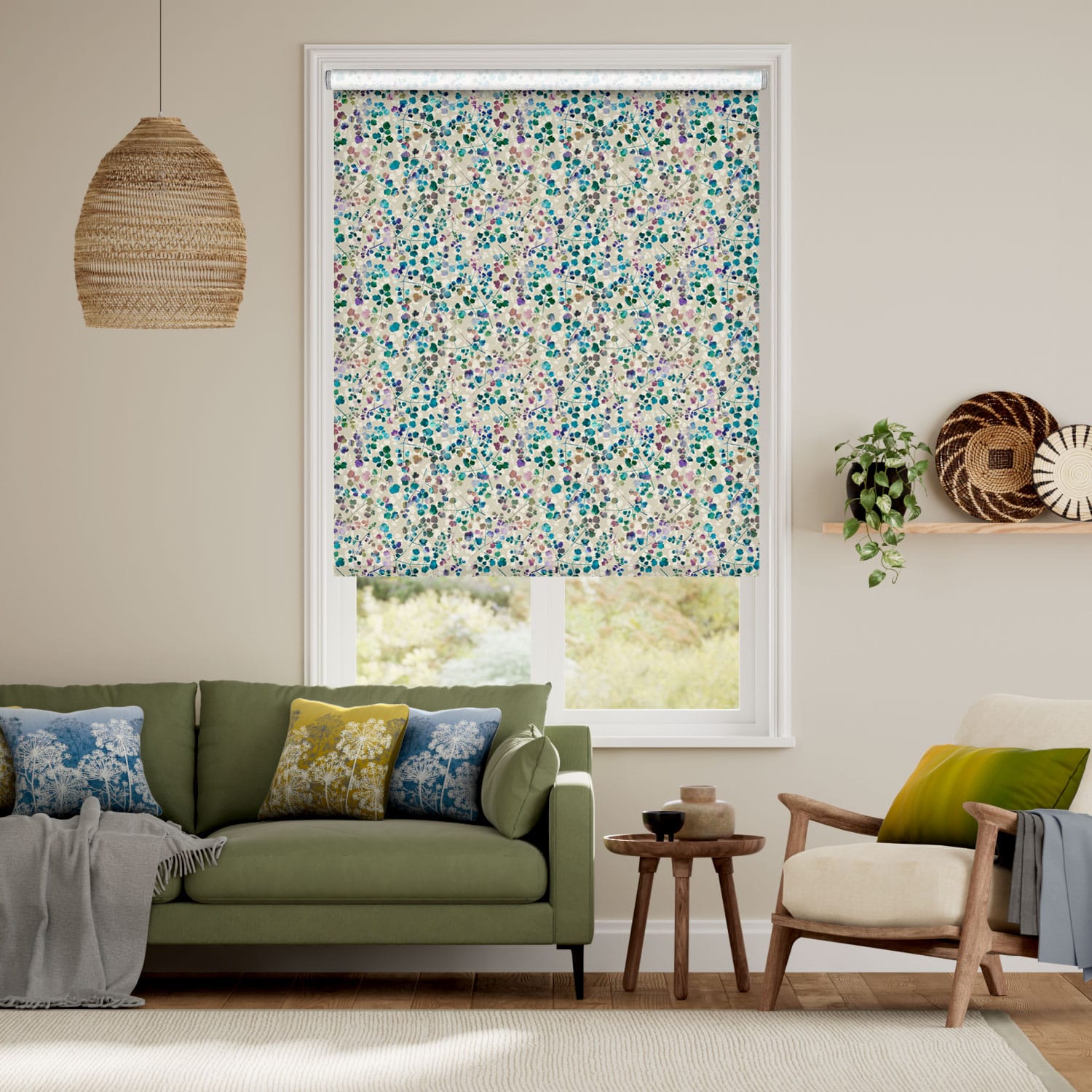 Rue Watercolour Opal Roller Blind