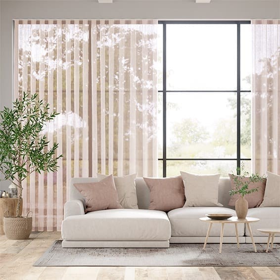 S-Fold Thea Sheer Rose Quartz Curtains