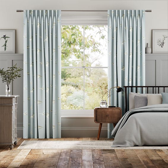 Sea Aves Soft Blue Curtains