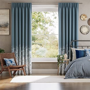 September Meadow Smoke Blue Curtains thumbnail image