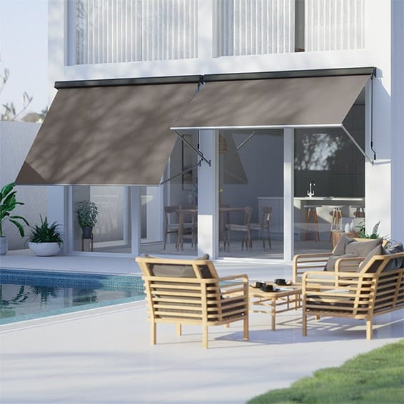 Shade IT Modern Grey Pivot Arm Awning