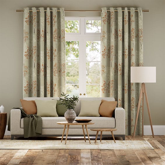 Slender Forest Velvet Autumn Curtains