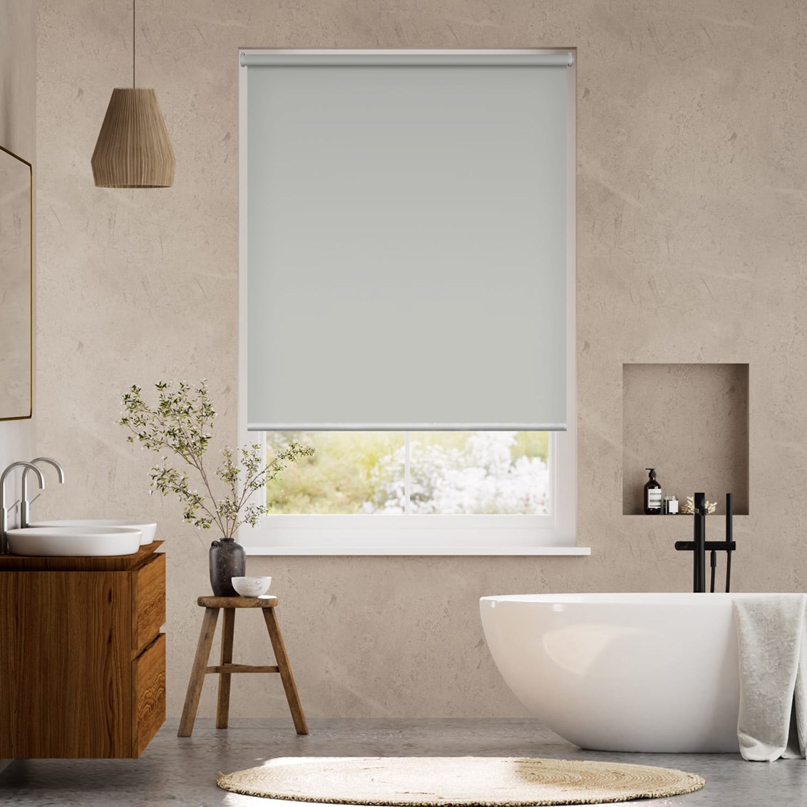 Express Sofia Blackout Light Grey Roller Blind