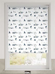 Splash Blackout Beach Hut Navy Roller Blind thumbnail image