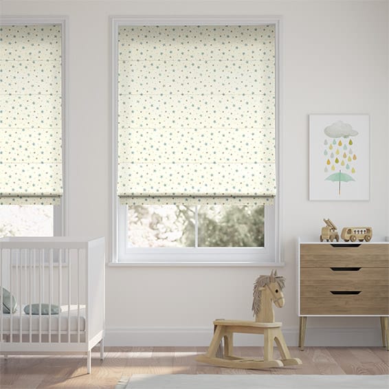 Starry Skies Duck Egg Roman Blind