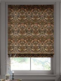 William Morris Strawberry Thief Velvet Chocolate Roman Blind thumbnail image