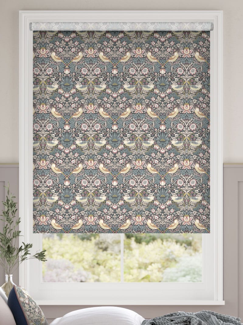 William Morris Strawberry Thief Vintage Blush Roller Blind thumbnail image