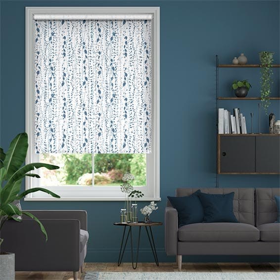 String of Hearts Blue Roller Blind