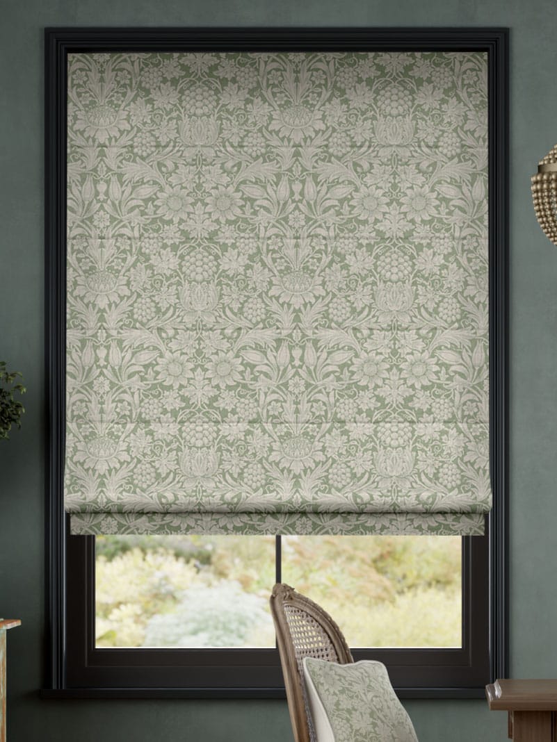 William Morris Sunflower Soft Green Roman Blind thumbnail image