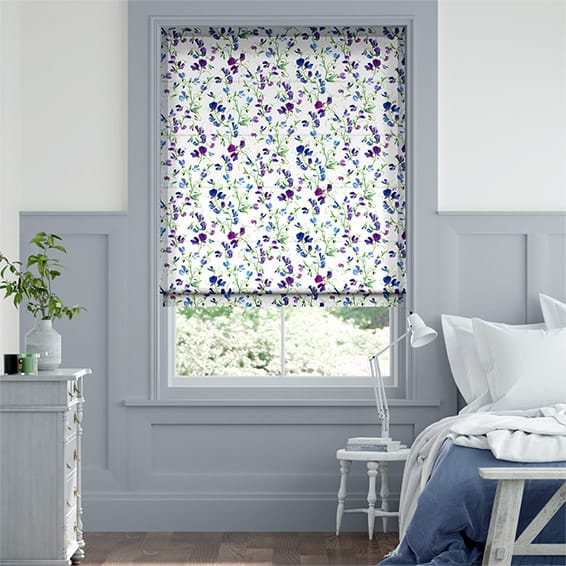 Sweet Pea Blue Roman Blind