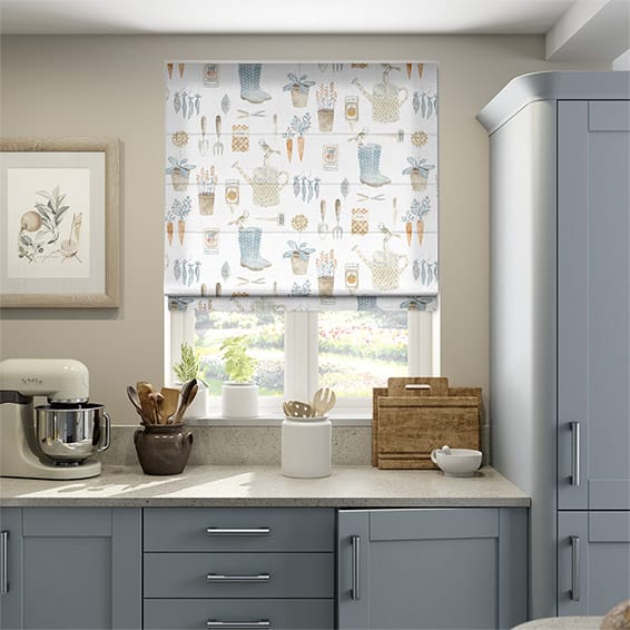 The Gardener Powder Blue Roman Blind