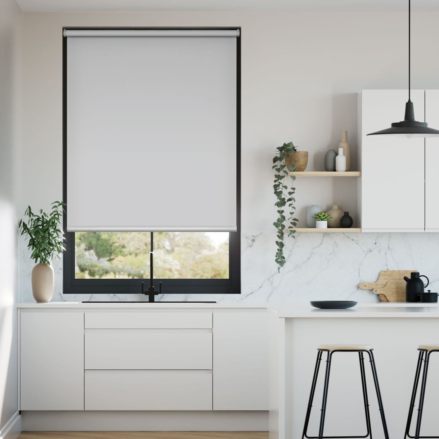 Electric Titan Simply Grey Roller Blind