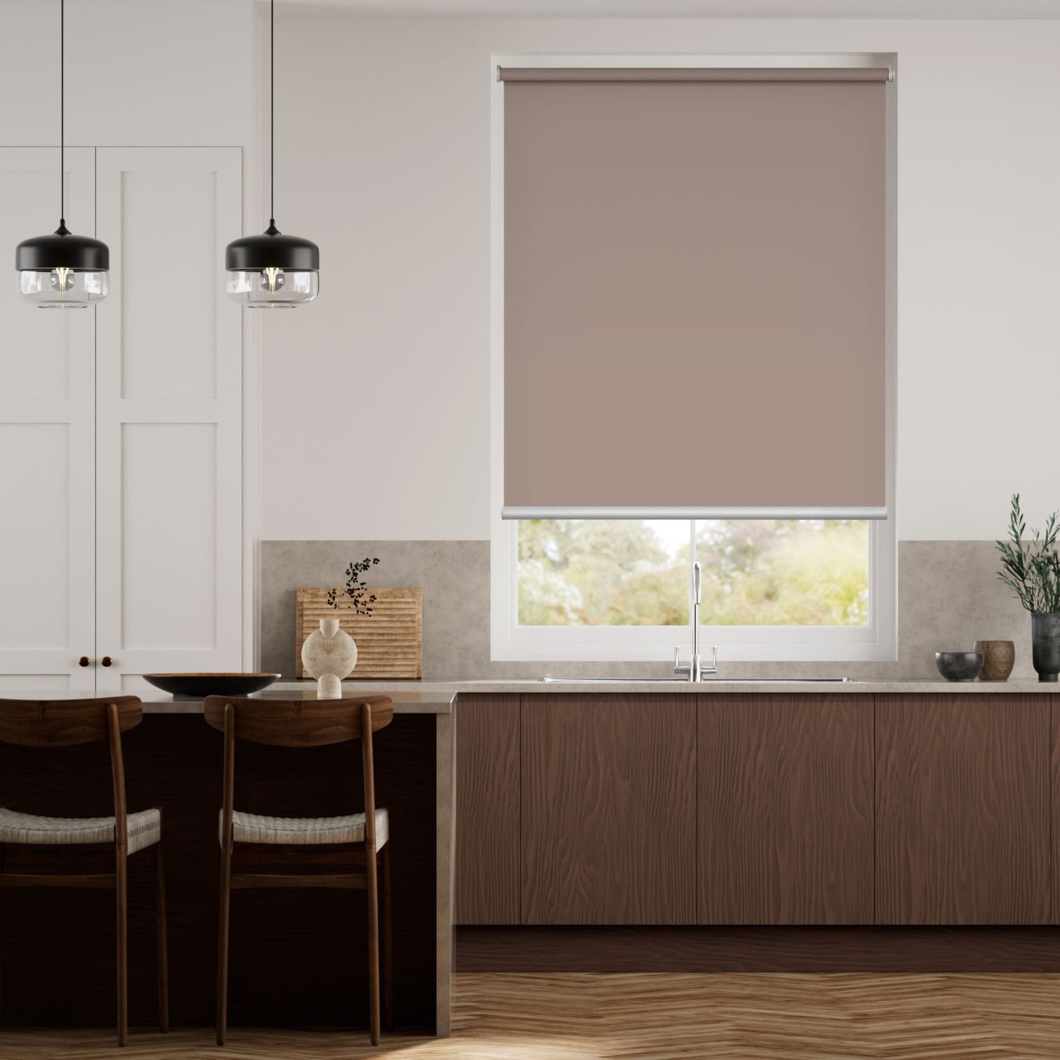 Electric Titan Warm Stone Roller Blind