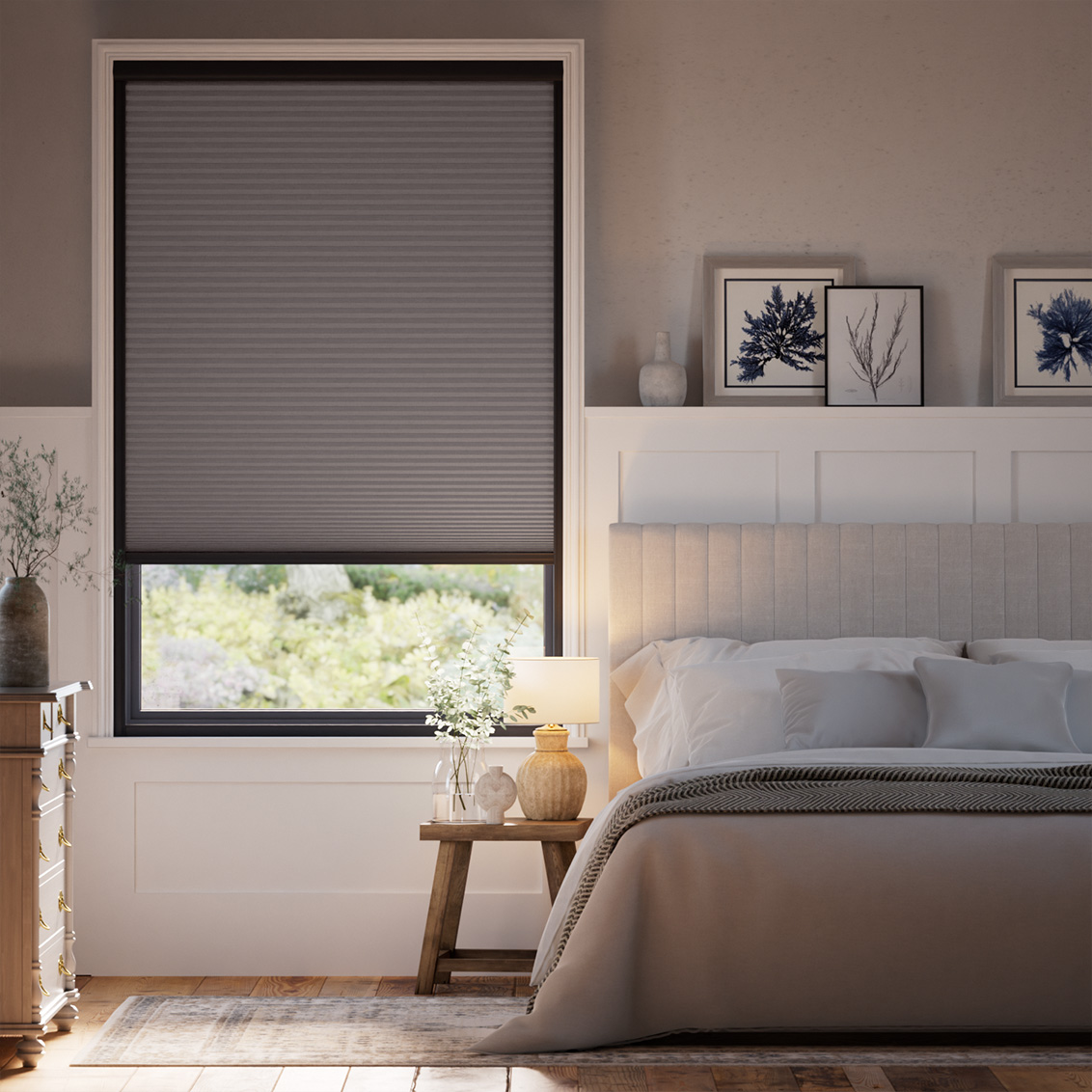 Total Blackout Thermal Carbon Grey Pleated Blind