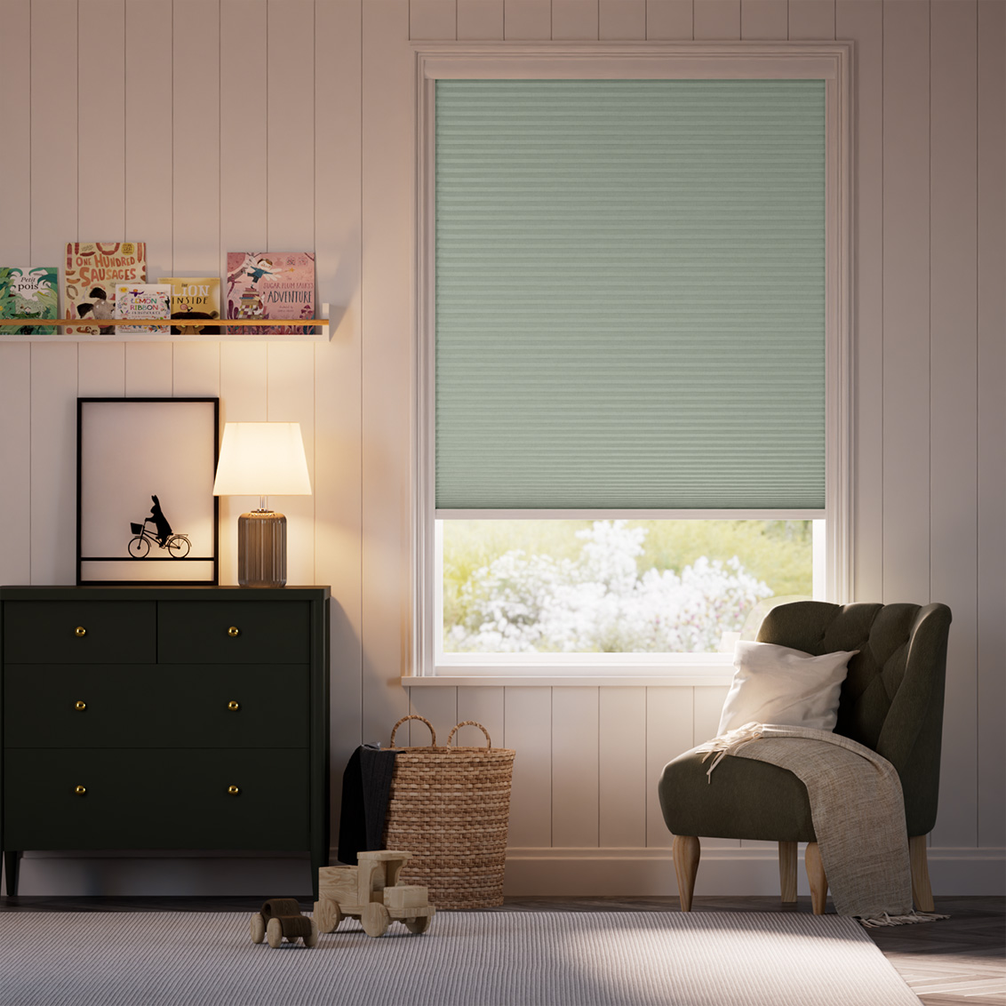 Total Blackout Thermal Cypress Pleated Blind