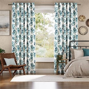 Tropical Leaves Teal Curtains thumbnail image