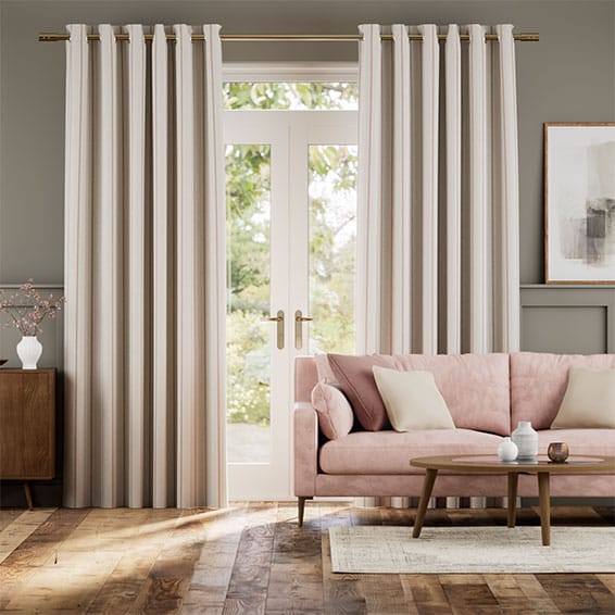 Twill Stripe Blush Curtains