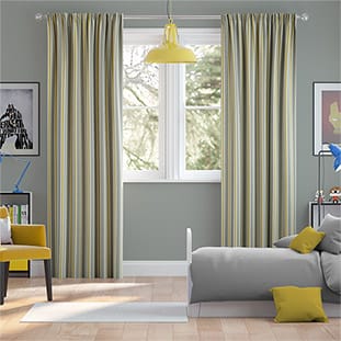 Twill Stripe Linen Citronella Curtains thumbnail image