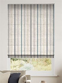 Twill Stripe Linen Ribbon Blue Roman Blind thumbnail image