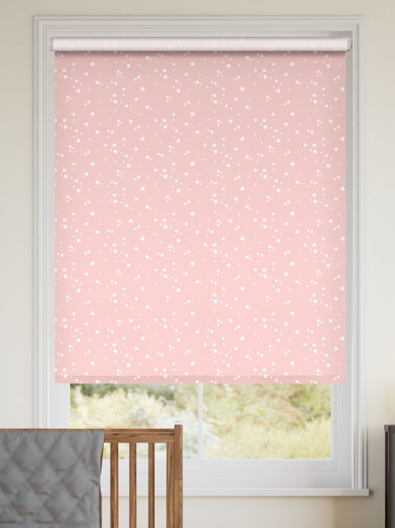 Twinkling Stars Blackout Candyfloss Pink Roller Blind thumbnail image