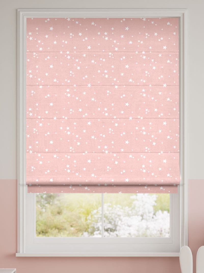 Twinkling Stars Candyfloss Pink Roman Blind thumbnail image