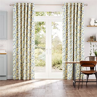 Tiny Wallflower Blue Curtains thumbnail image