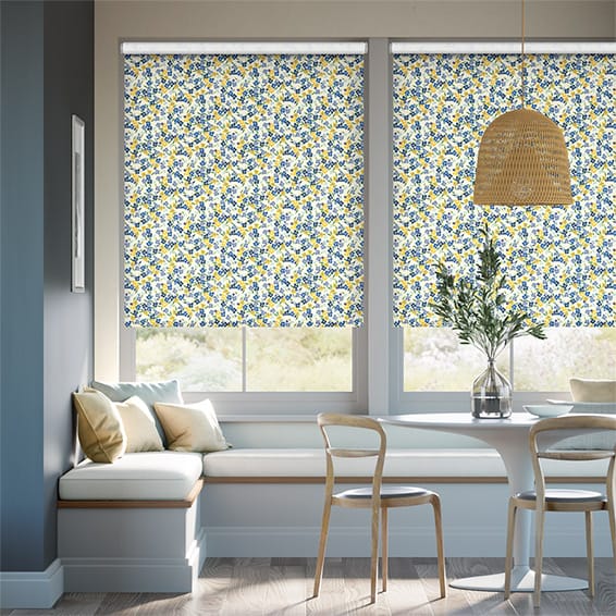 Tiny Wallflower Blue Roller Blind