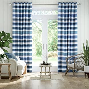 Watercolour Stripe Blue Curtains thumbnail image