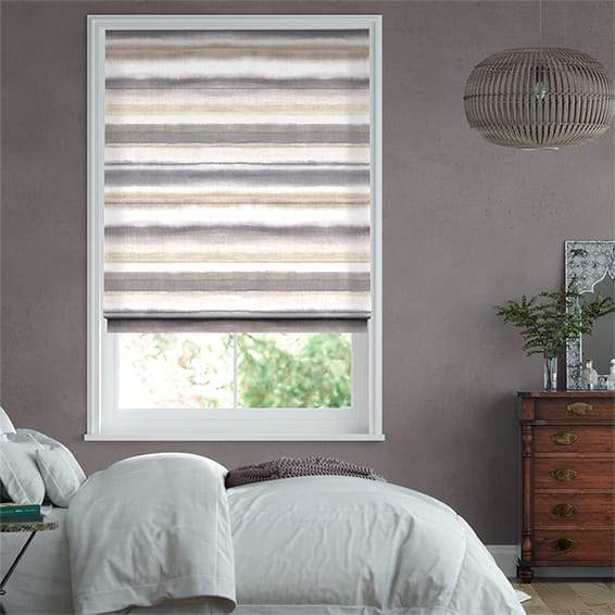 Watercolour Stripe Pebble Roman Blind